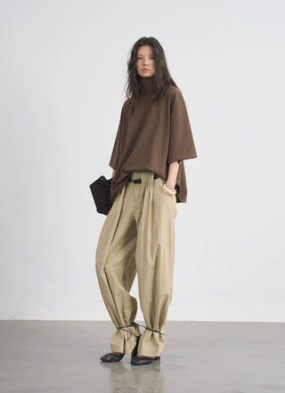 BALIANG Pleated Casual Pants-Sand Khaki