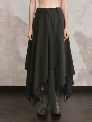 ILNya Petal-Hem Patchwork Maxi Skirt