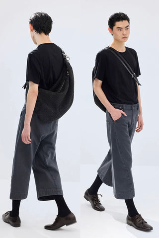 Simple Project Engineered Cropped Pants-Slate Blue