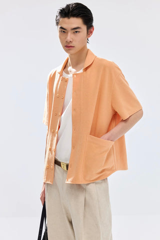 Simple Project Terry DB shirt-Peach