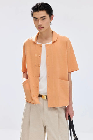 Simple Project Terry DB shirt-Peach