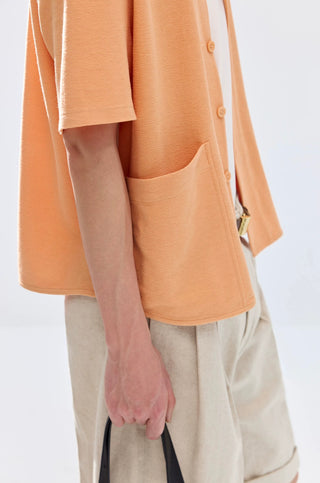 Simple Project Terry DB shirt-Peach