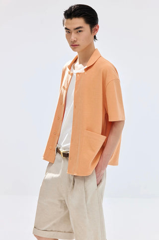 Simple Project Terry DB shirt-Peach