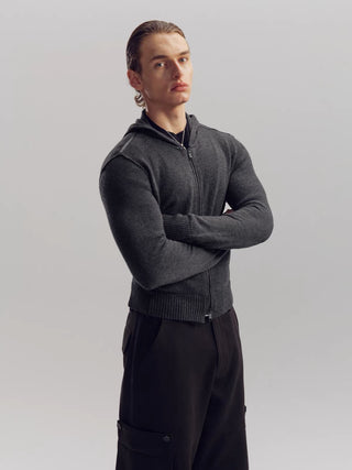 NFAI Patchwork Leather Zip Hoodie