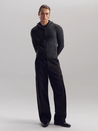 NFAI Patchwork Leather Zip Hoodie