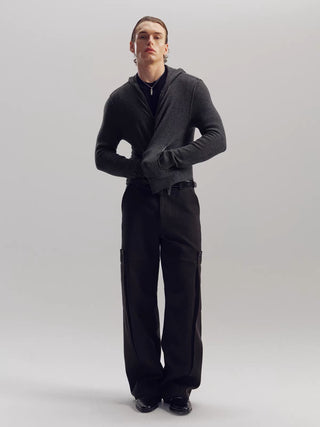 NFAI Patchwork Leather Zip Hoodie