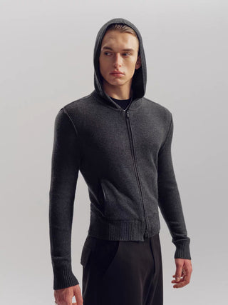 NFAI Patchwork Leather Zip Hoodie