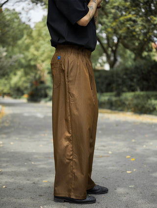 MIZUTOKI Nylon Baggy Pants-Cocao