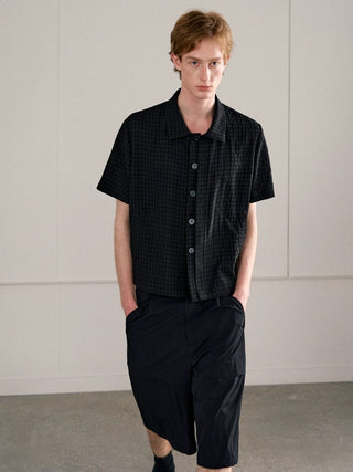 Conchoboe Check Half Shirt-Black