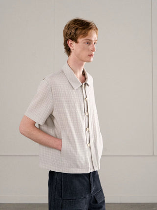 Conchoboe Check Half Shirt-Off White
