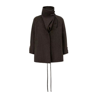 BALIANG Bitter Mid-Length Wool Coat-Brown