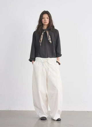 BALIANG Paisley Balloon Pants-Cloud White
