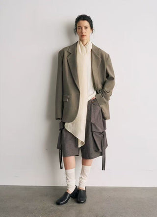 BALIANG Nomadic Scarf Blazer-Husk Green