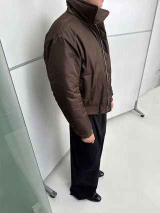 NFAI Nylon Puffer Jacket-Brown