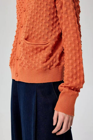 Simple Project Pineapple Stitch Sweater-Orange