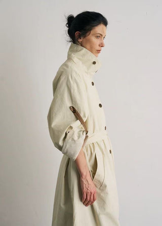 BALIANG Enzyme Scarf Trench Coat-Ivory