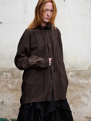 ILNya Mohair Blend Hooded Overshirt