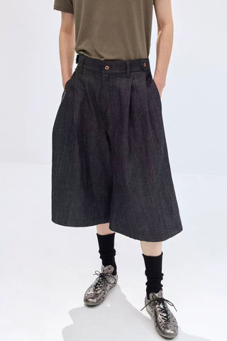 Simple Project Ramie Indigo Jorts