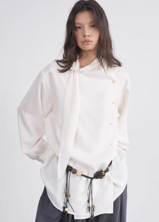BALIANG Reversible Tencel Blouse-White