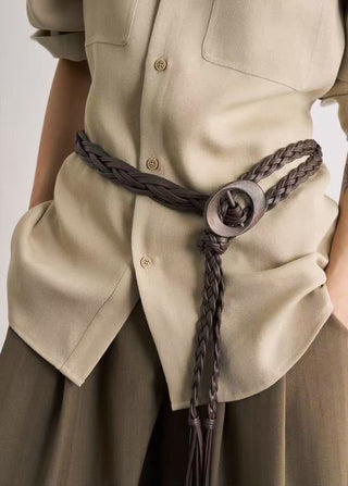 BALIANG Woven Leather Rope Belt