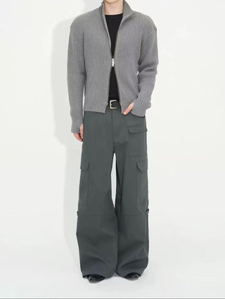 NFAI Woolen Cardigan-Gray