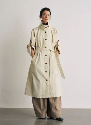 BALIANG Enzyme Scarf Trench Coat-Ivory