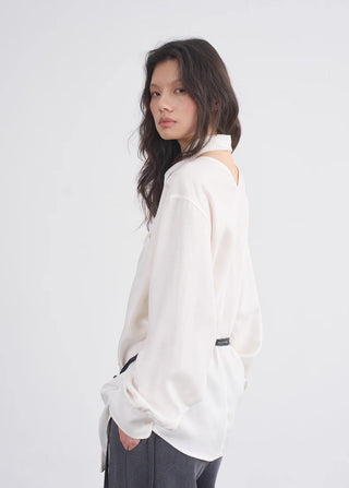 BALIANG Reversible Tencel Blouse-White