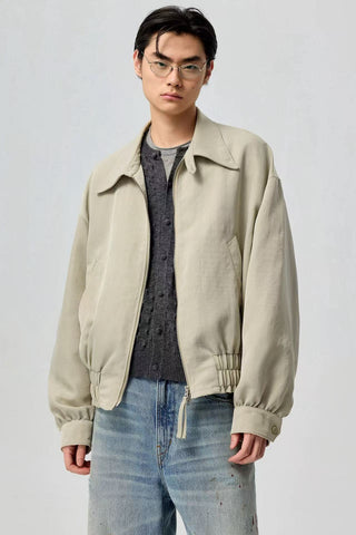 Simple Project Boxy Nylon Jacket-Beige