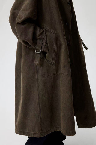 Simple Project Coated Coat-Brown