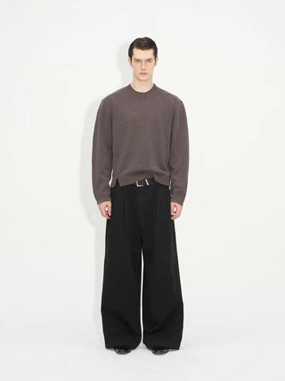 NFAI Slit Knit Jumper-Mahogany Brown