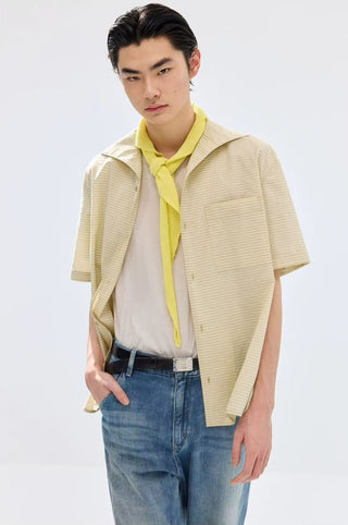Simple Project Striped Shirt-Butter Yellow