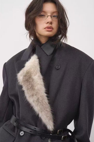 BALIANG Coil Tweed Blazer-Indigo Black