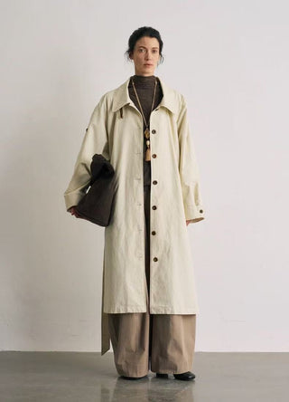 BALIANG Enzyme Scarf Trench Coat-Ivory