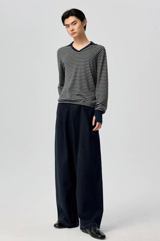 Simple Project Striped Polo-Navy