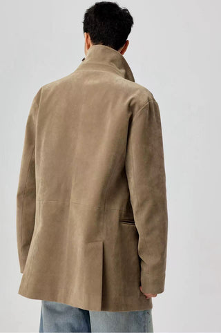 Simple Project Suede Peacoat-Khaki