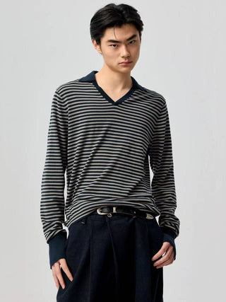 Simple Project Striped Polo-Navy