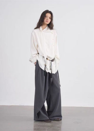 BALIANG Reversible Tencel Blouse-White