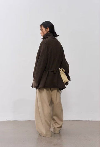 BALIANG Bitter Mid-Length Wool Coat-Brown
