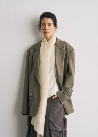 BALIANG Nomadic Scarf Blazer-Husk Green