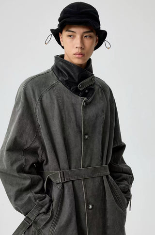 Simple Project Coated Coat-Gray
