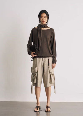 BALIANG Linen Cargo Jorts