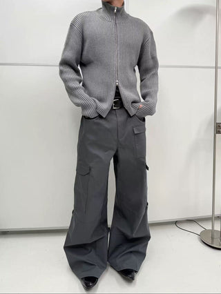 NFAI Woolen Cardigan-Gray