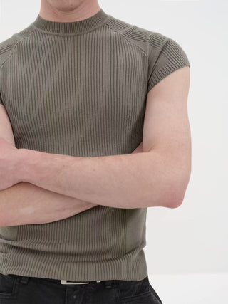 NFAI Ribbed Short Sleeve-Elephant Grey