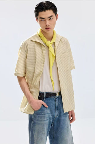 Simple Project Striped Shirt-Butter Yellow