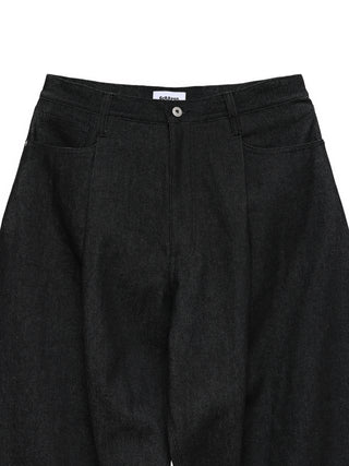 6CRAYON 11.3oz Wide-Leg Baggy Denim Pants-Black