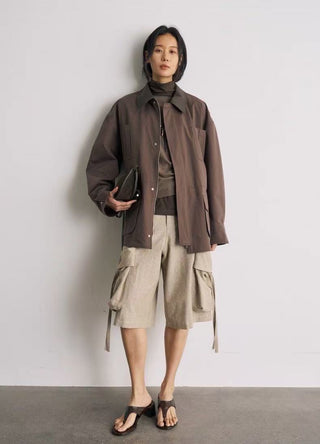 BALIANG Linen Cargo Jorts