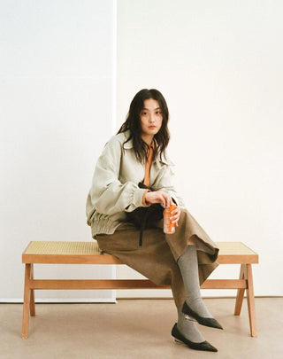 Simple Project Boxy Nylon Jacket-Beige