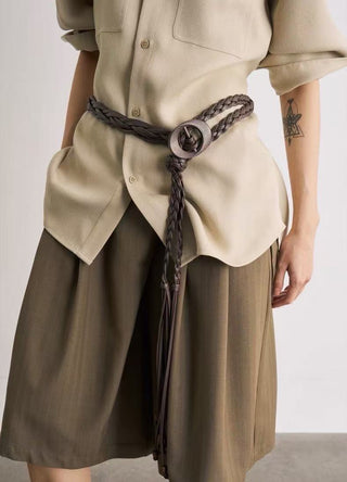 BALIANG Woven Leather Rope Belt