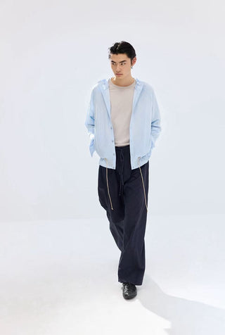 Simple Project Nylon Kendo Trousers-Navy