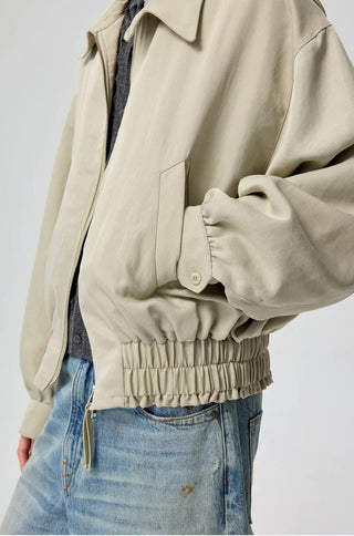 Simple Project Boxy Nylon Jacket-Beige